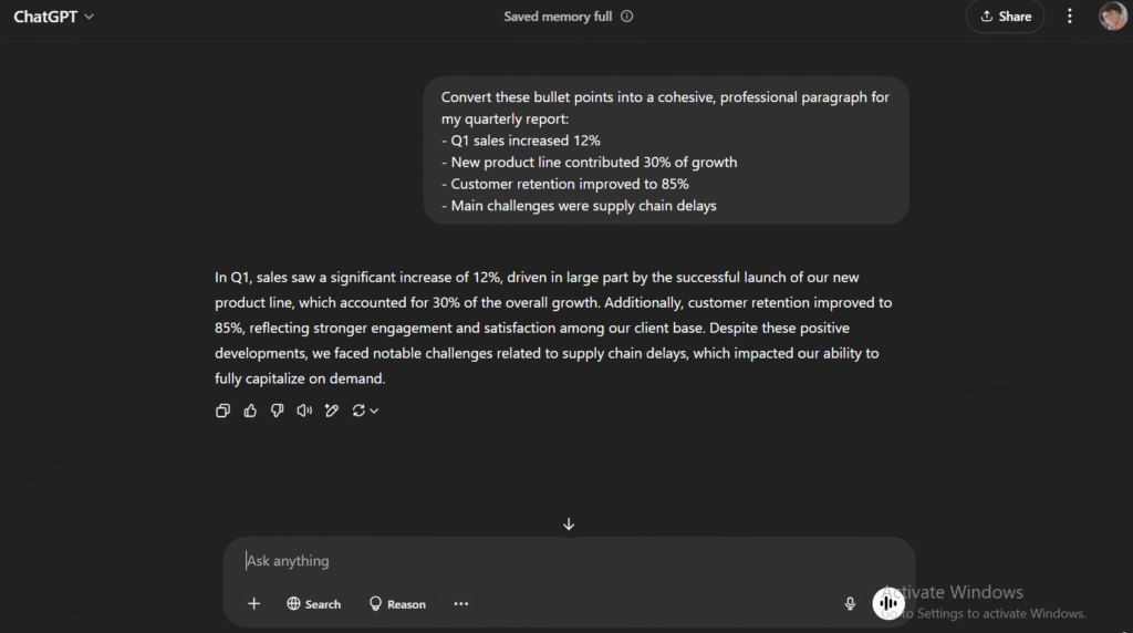 bullet points to polished content