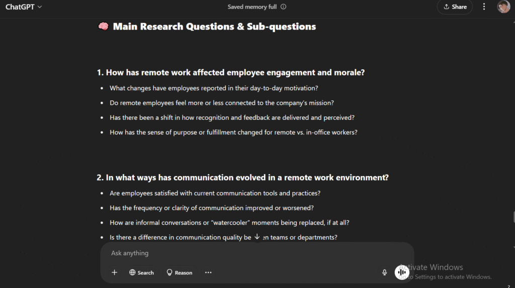 research questions