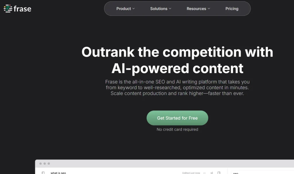 frase Best AI Tool for Writing SEO Rich Blog Content