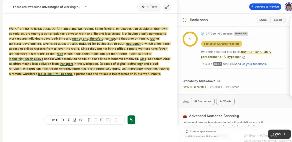 stealthwriter humanizer results