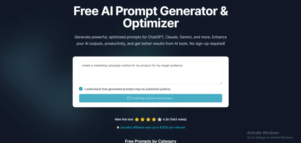 docsbot ai prompt generator